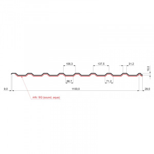 Trapéz strešný s prelisom TR 18A SQ (sound – aqua)
