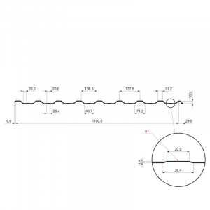 Trapéz strešný s prelisom TR 18A+ standard
