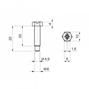 Nerezová skrutka s PVC podložkou M6 x 20