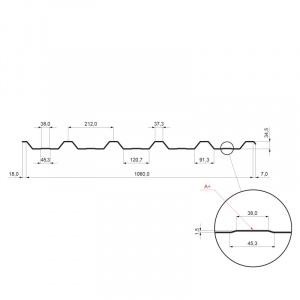 Trapéz strešný s prelisom TR 35A+